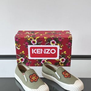 kenzo floral canvas shoes olive green