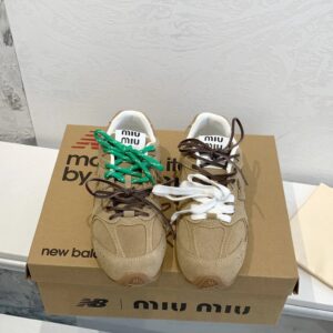 miu miu x new balance sneakers brown