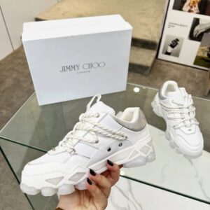 jimmy choo diamond x ii m sneakers white silver