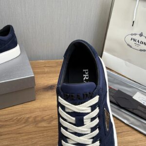 prada downtown suede re nylon sneakers blue