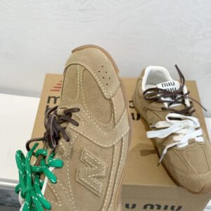 miu miu x new balance sneakers brown