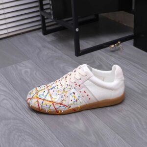maison margiela colorful splash sneakers white