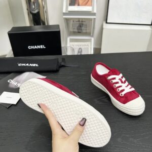 chanel vintage red sneakers