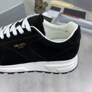 prada prax suede sneakers black