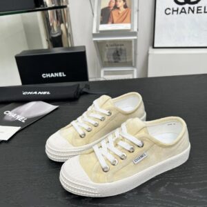 chanel vintage beige sneakers