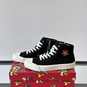 kenzo canvas high sneakers black