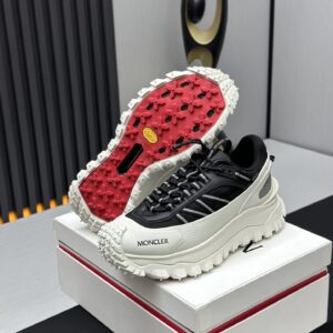 moncler trailgrip gtx black sneakers white stripes