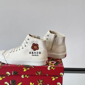 kenzo canvas high sneakers white