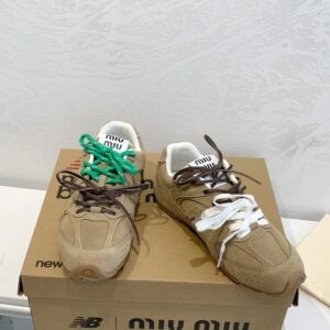 miu miu x new balance sneakers brown