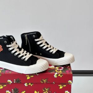 kenzo canvas high sneakers black