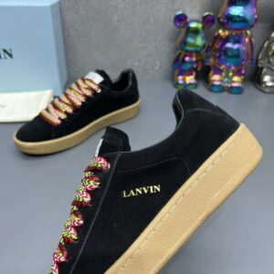 lanvin suede sneakers black