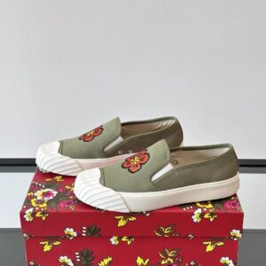 kenzo floral canvas shoes olive green
