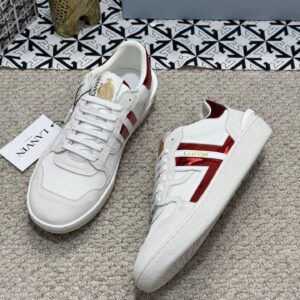 lanvin bumper sneakers white red