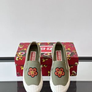kenzo floral canvas shoes olive green