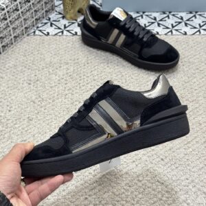 lanvin bumper sneakers black silver