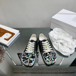 maison margiela mm6 tabi graffiti black sneakers