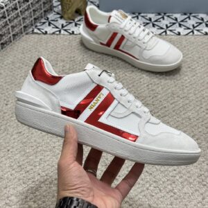 lanvin bumper sneakers white red