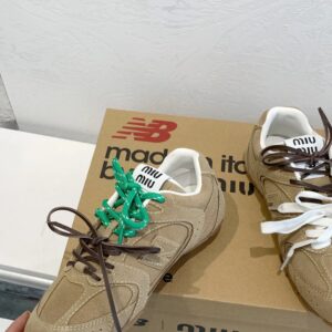 miu miu x new balance sneakers brown