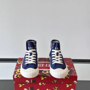 kenzo canvas high sneakers blue