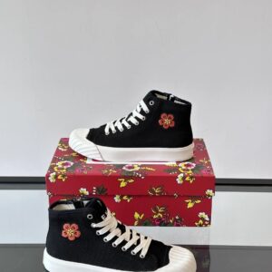 kenzo canvas high sneakers black