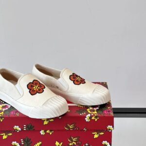kenzo floral canvas shoes white