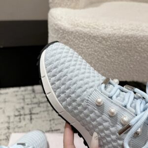 jimmy choo knit pearl sneakers blue