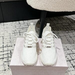 jimmy choo knit sneakers white