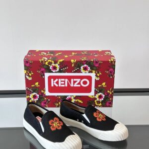 kenzo floral canvas shoes black