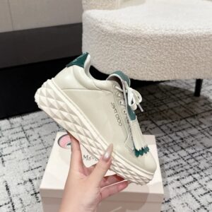 jimmy choo x malbon golf diamond sneakers white green