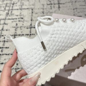 jimmy choo white knit sneakers