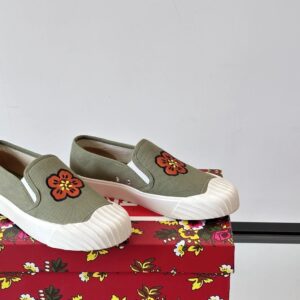 kenzo floral canvas shoes olive green