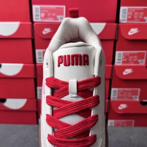 puma bread sneakers white red