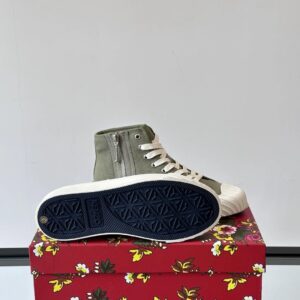 kenzo canvas high sneakers olive green