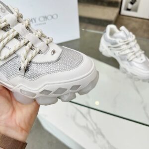 jimmy choo diamond x ii m sneakers white silver