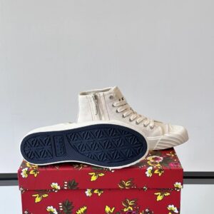 kenzo canvas high sneakers white