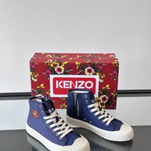 kenzo canvas high sneakers blue