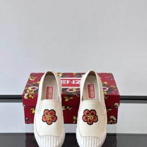 kenzo floral canvas shoes white