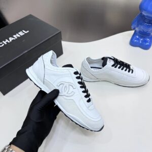 chanel panda platform sneakers white