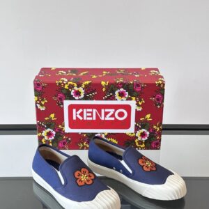 kenzo floral canvas shoes blue