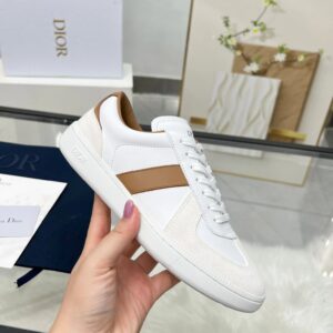 dior b01 white leather sneakers brown