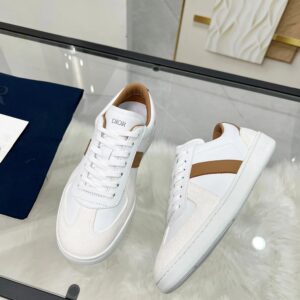 dior b01 white leather sneakers brown