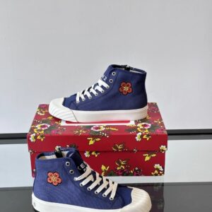 kenzo canvas high sneakers blue
