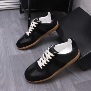maison margiela leather sneakers black