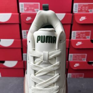 puma bread sneakers white green