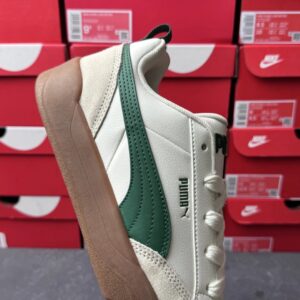puma bread sneakers white green