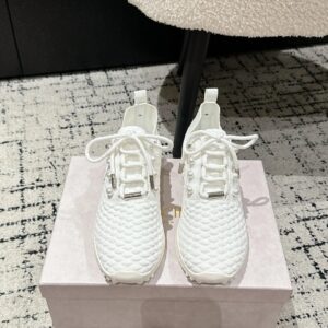 jimmy choo white knit sneakers