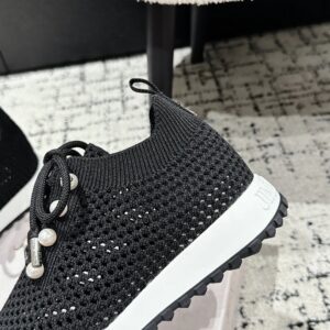 jimmy choo black knit sneakers