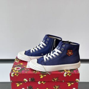 kenzo canvas high sneakers blue