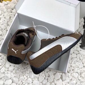 puma mesh sneakers brown