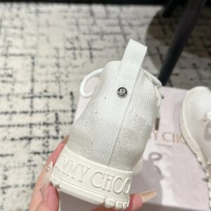 jimmy choo knit sneakers white